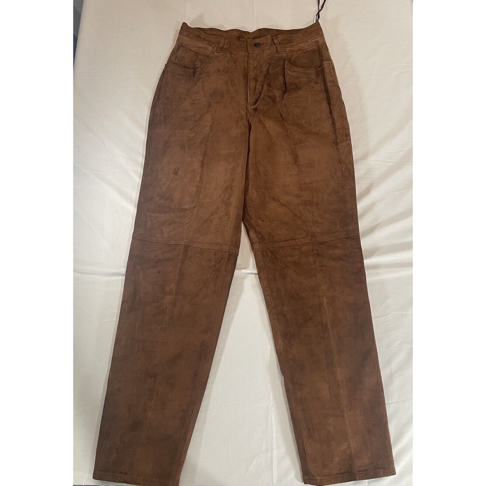 Lauren Ralph Lauren Size 12 Brown Suede Leather Pants Women's